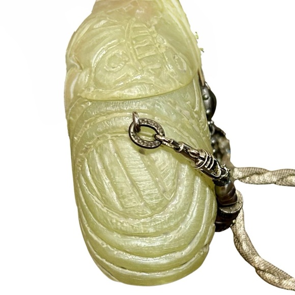 Maya Carved Resin Sculptural Crossbody Purse with Beaded Strap - Picture 8 of 10